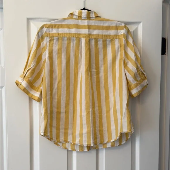 J. Crew Striped Top in Sunny Yellow and White - Picture 3 of 3